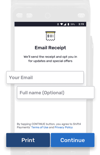SkyTab Screen Email Receipt SkyTab Screen Email Receipt